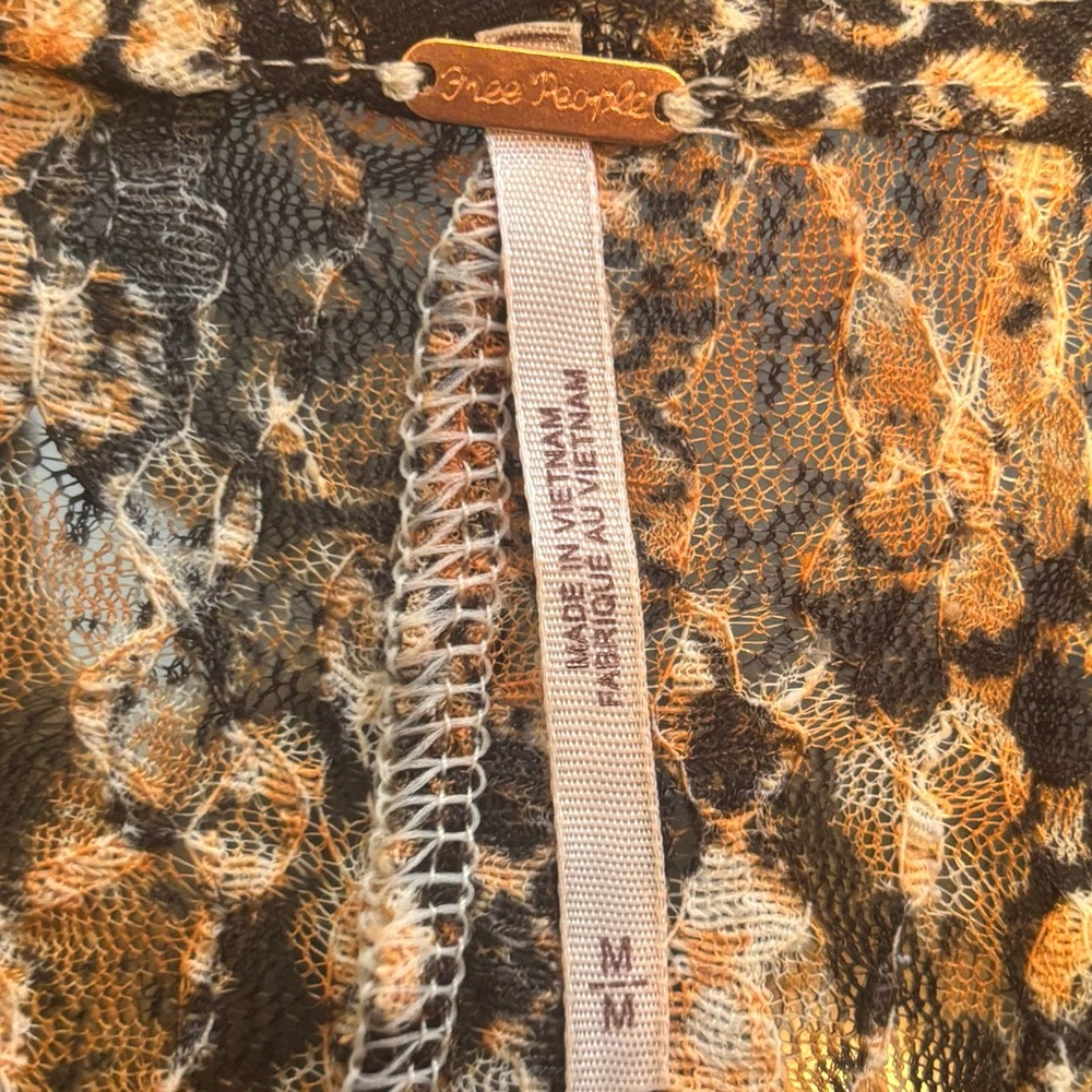 Free People Out For The Night Blouse with Snakeskin Print - Picture 4 of 6